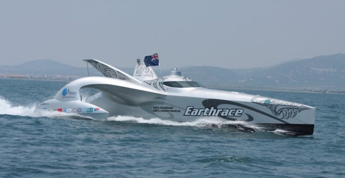 Earthrace at the finish line 2008