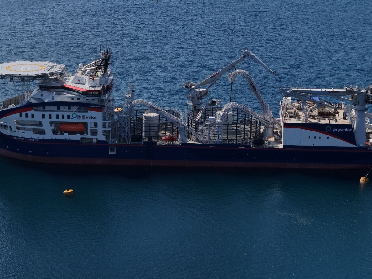 El buque cablero más moderno del mundo, el Prysmian Monna Lisa, buque del año 2025 en Noruega